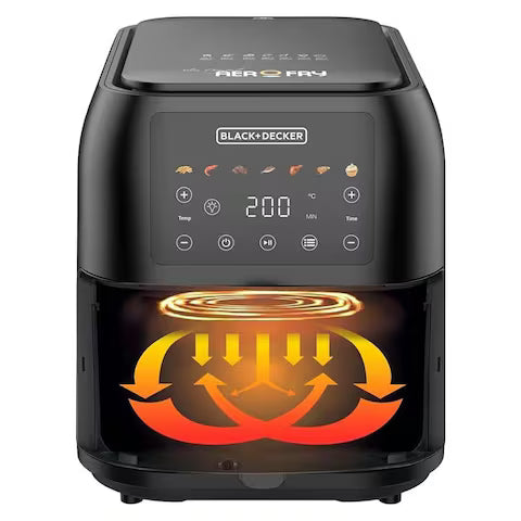 Black+Decker Digital Air Fryer, 1700 Watt, 8 Liters – SAF80W Black+Decker Digital Air Fryer, 1700 Watt, 8 Liters – SAF80W
